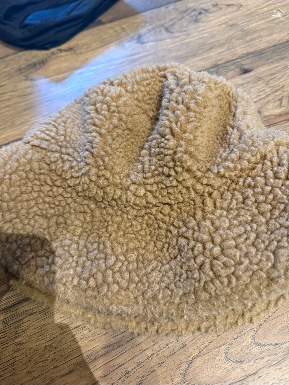 Lack Of Color Teddy Fleece Bucket Hat in Camel